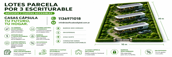 Lotes Parcela por 3 Escriturable - Casas Cápsula